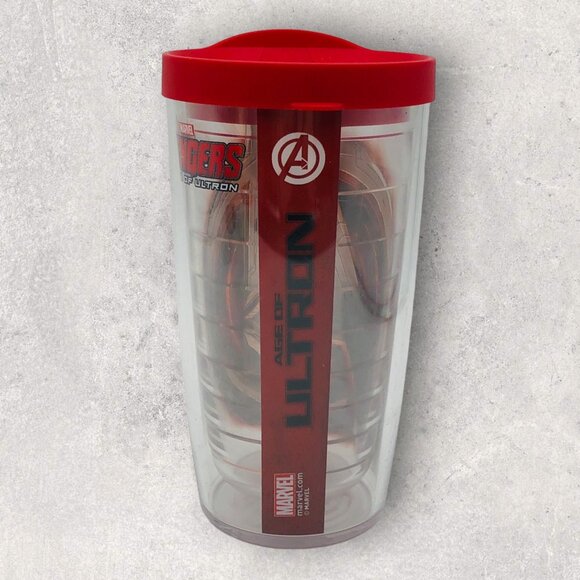 Marvel Avengers Age Of Ultron Tervis Tumbler With Red Lid 16 Oz Insulated Drinkw - Picture 3 of 7